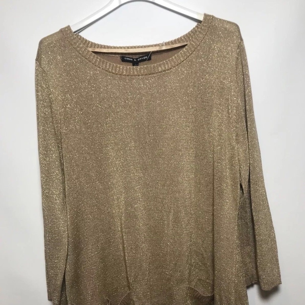 Cable & Gauge Metalic Gold Sweater Size L